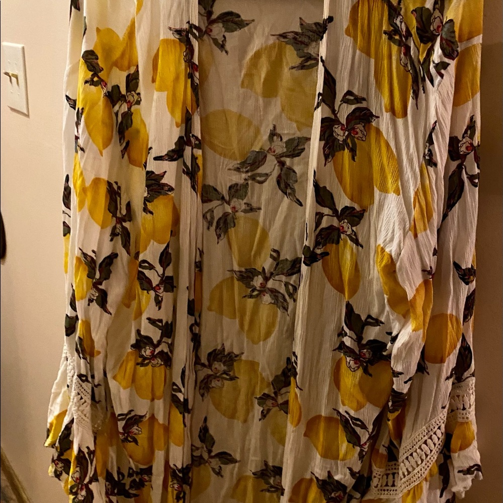 TRUTH, XL, Lemon Print Kimono